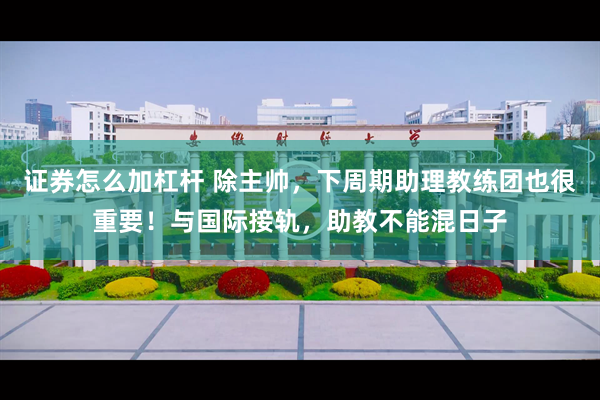 证券怎么加杠杆 除主帅，下周期助理教练团也很重要！与国际接轨，助教不能混日子