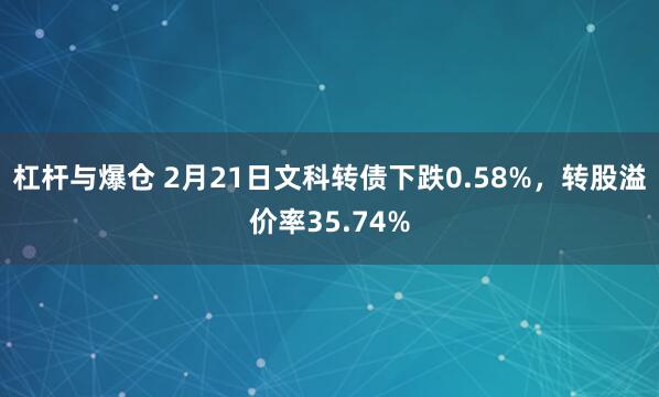 杠杆与爆仓 2月21日文科转债下跌0.58%，转股溢价率35.74%